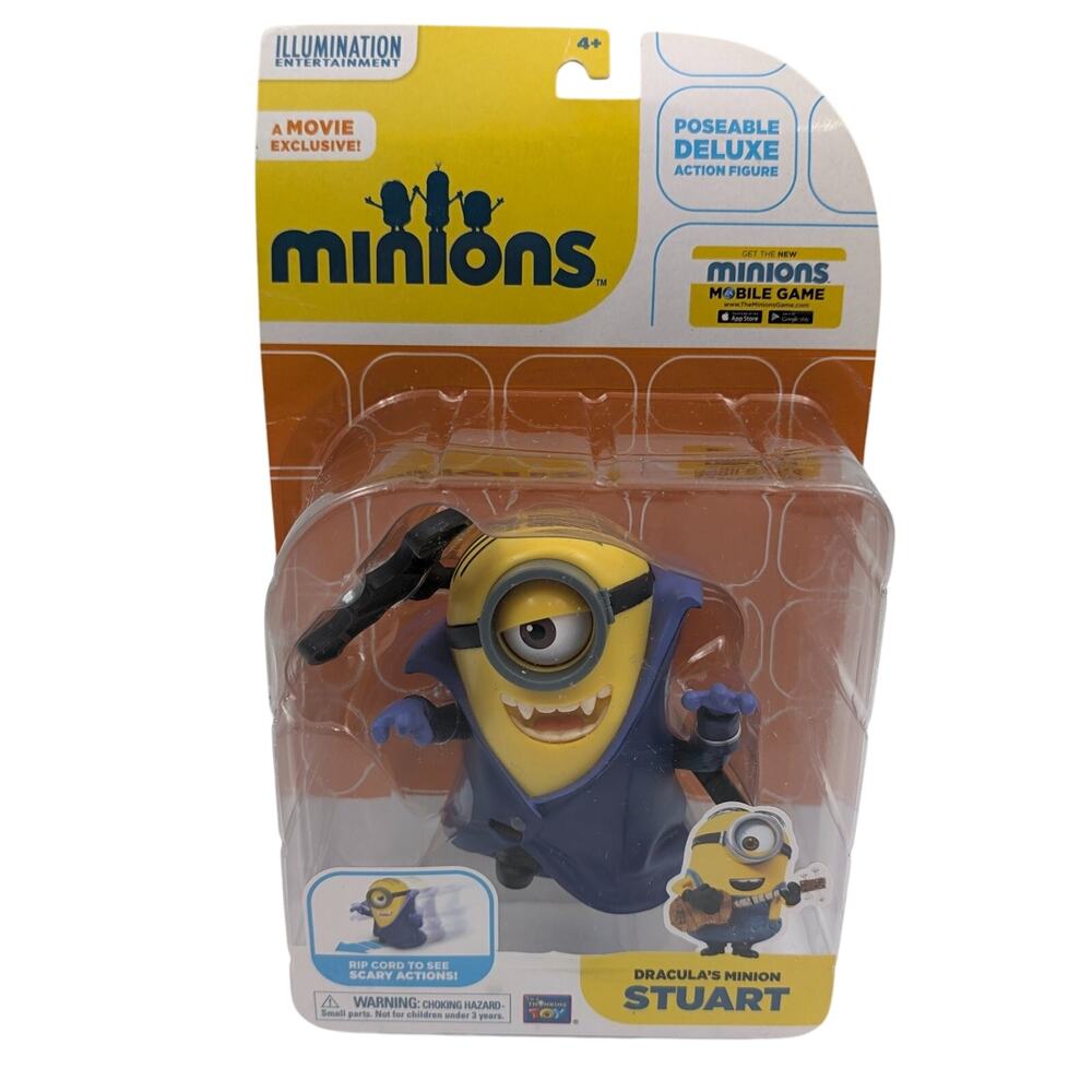 Minions Dracula's Minion Stuart Poseable Deluxe Action Figure Halloween New